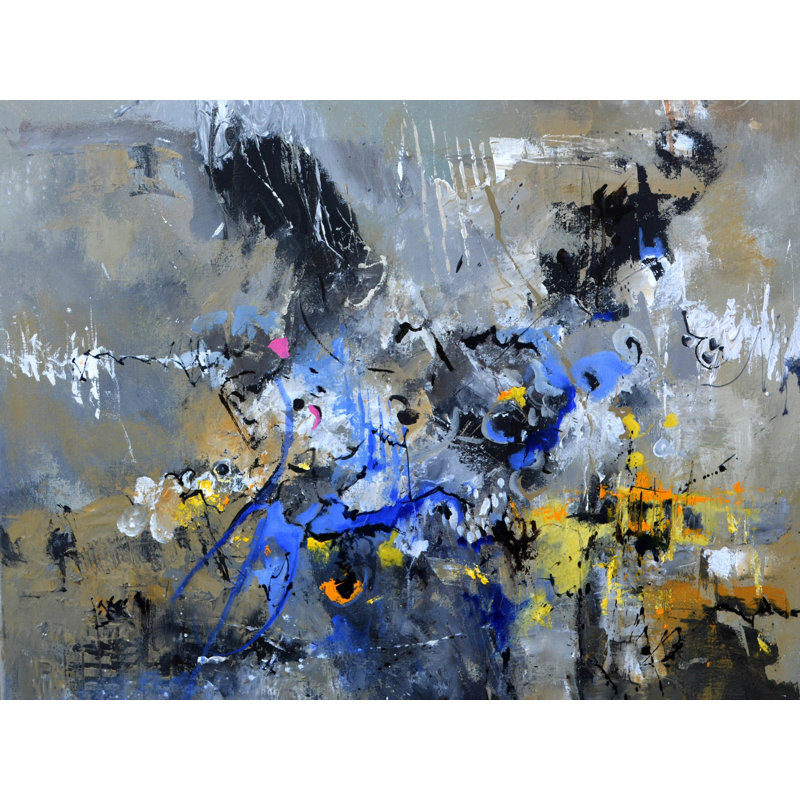 «Abstract 921» par Pol Ledent - peinture encadrée, H 17,25 po x l 21,25 po