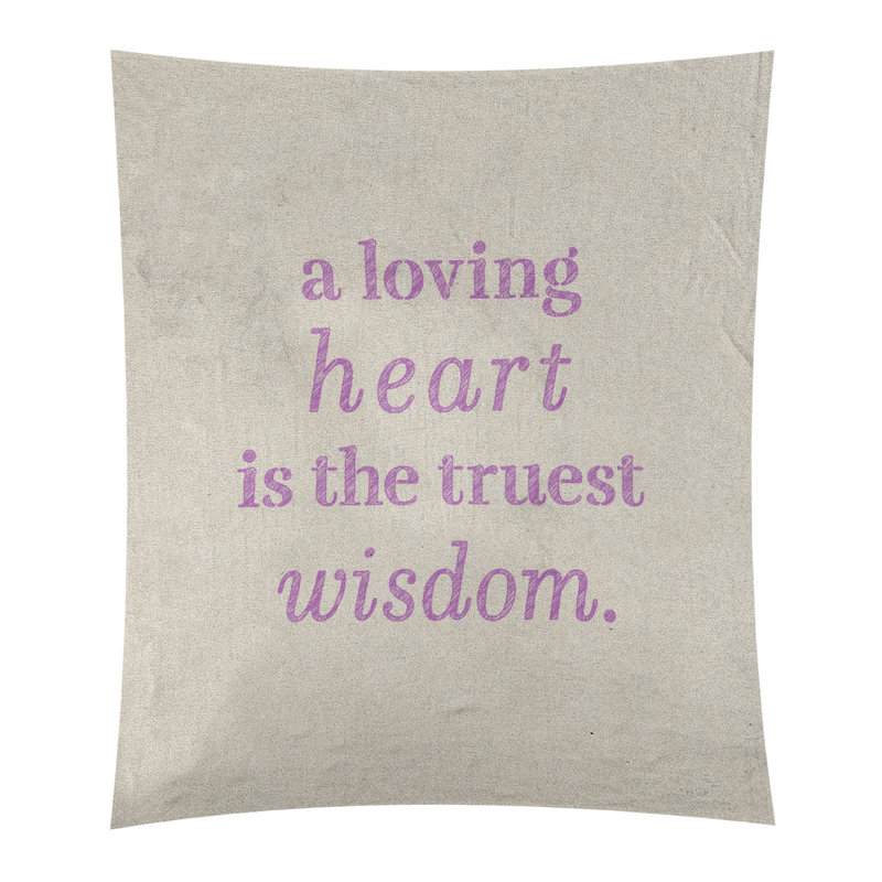 Tapisserie en polyester pour l’amour et le témoignage de la sagesse, H 104 po x l 88 po, Blanc / violet