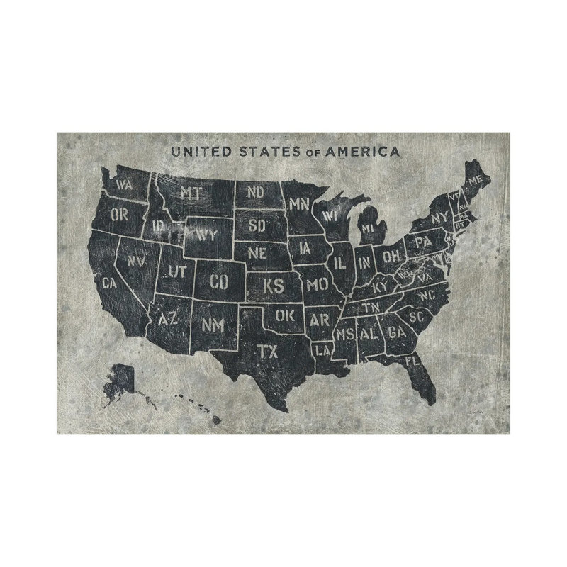 Grunge USA Map by James Wiens - Wrapped Canvas Print, 20.32 cm H x 30.48 cm W