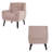 Davey Upholstered Skin Pink Velvet Tufted Wide Back Armchair with Solid Wood Leg-1896434696