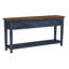 Table de canapé Wauneta 60 po, finition velours côtelé bleu, assemblage minimal requis