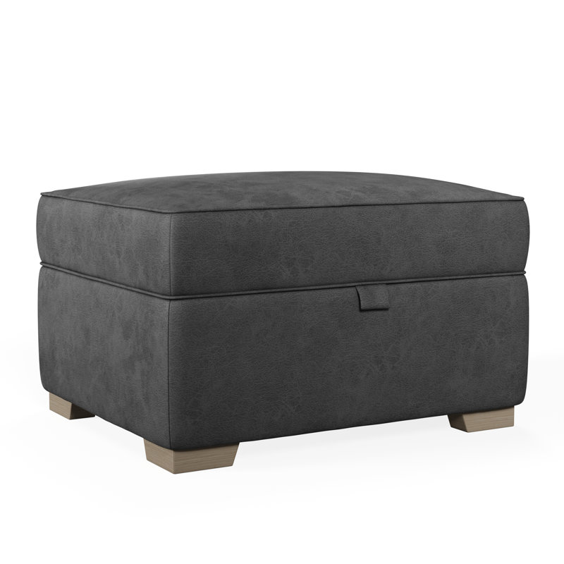 Bablu 62 Wide Ottoman, Charcoal