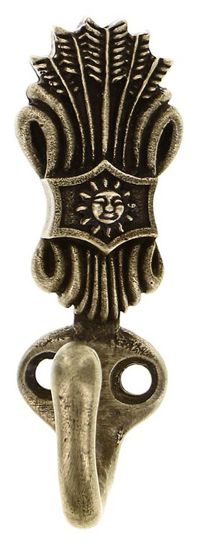 Sforza Wall Hook, Antique Brass