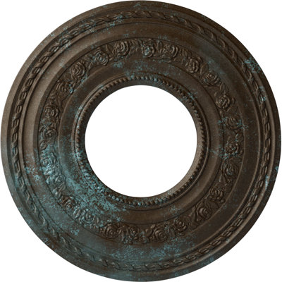 Endurathane Anthony Ceiling Medallion, 29 3/8"OD x 11 5/8"ID x 1 1/8"P (Fits Canopies up to 11 5/8"), Hand-Painted Bronze Blue Patina Finish