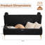 Banc de rangement en molleton Teddy avec pieds dorés-992980297