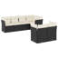 Ensemble de canapé de jardin Vidaxl noir, blanc crème