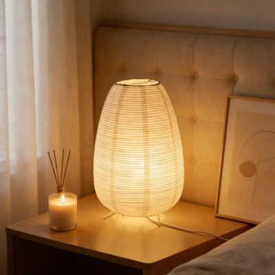 Lampe de table en papier de riz japonais