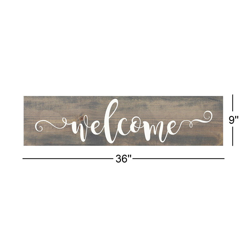 Welcome par sawdust City-sans cadre, reproduction d’art textuel sur bois, Gris patiné