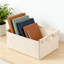 Bacs de rangement pliables en tissu avec poignées en bois, boîtes de rangement décoratives lavables pour la maison, la lessive et le rangement des tablettes-1011607510-1011607508