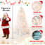 Arbre de Noël blanc 7,5 pi avec fil mémoire pré-éclairé - 450 lumières incandescentes chaudes, 1240 pointes, conception à dépliage automatique, support en métal stable, arbre de Noël artificiel en PVC-2087275915