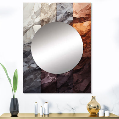 Peryna Bean Stone Collage - décor de miroir mural unique en pierre géode