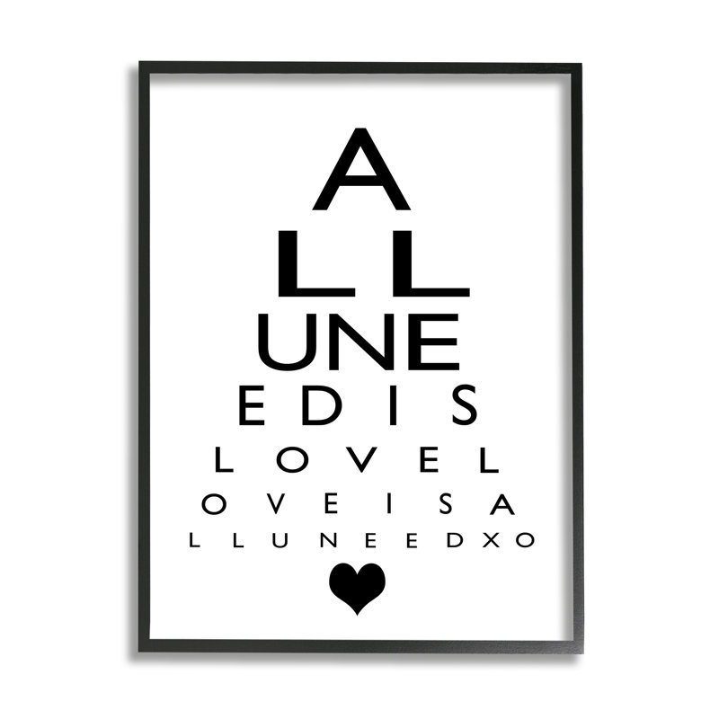 All All Need Is Love Seeing Eye, toile tendue par Ashley Calhoun, H 14 po x l 11 po x P 1,5 po, Giclée encadrée noir minuit