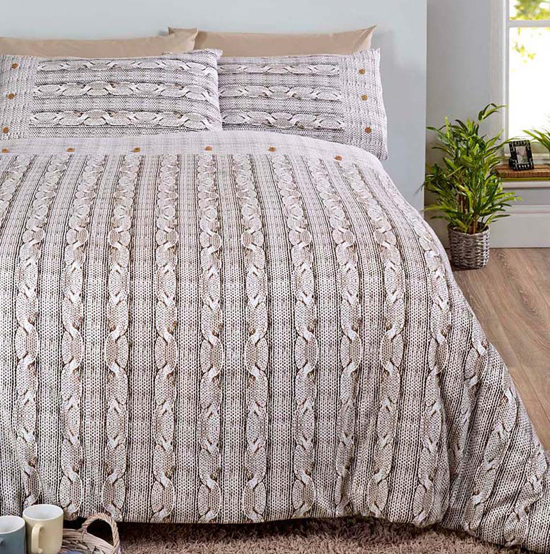 Noelle Cotton Striped Bedding with Pillowcases Included, Single - 1 Standard Pillowcase, Natural