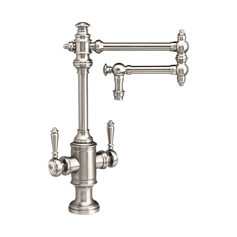 Towson Two Handle Kitchen Faucet - 12" Articulated Spout, Black Nickel