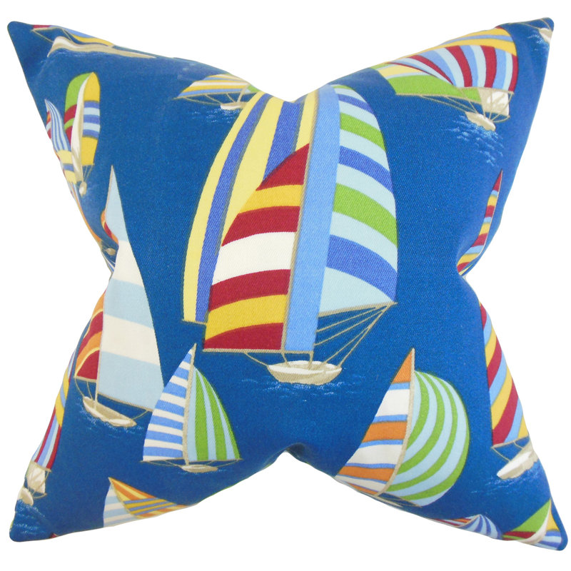 Coussin décoratif acétate maraca, Bleu, H 20 po x l 20 po