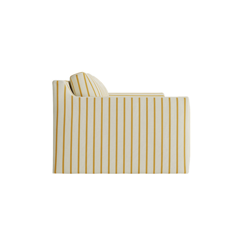 Canapé surélevé 96 po, Yellow Clay Striped Hemp Blend