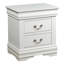 Table de chevet blanche pour chambre à coucher avec options de rangement - pin massif, poignées attrayantes 2 tiroirs pour créer une ambiance enchanteresse-422361379