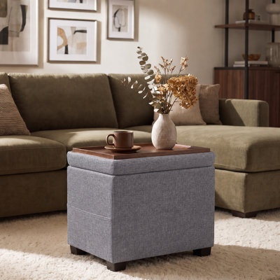 15.5"  Rectangular Linen Storage Ottoman