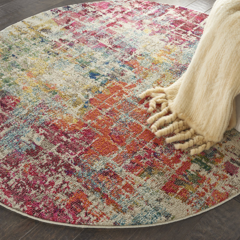 Westford Abstract Area Rug, Round 122cm