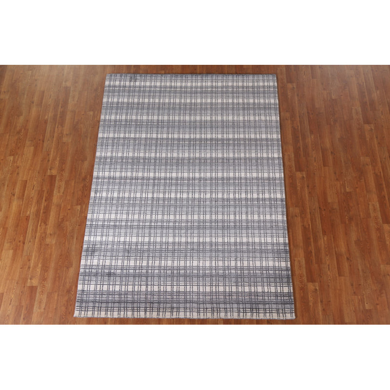 One-of-a-Kind 5'7" X 7'10" New Age Wool Area Rug in Grey