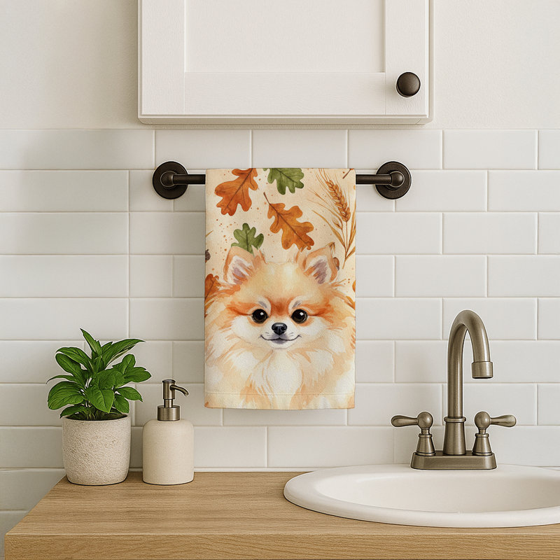 Pomeranian Heirloom Fall Kitchen Towel, Pomeranian