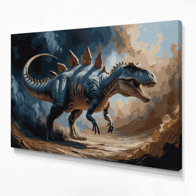 «Dinosaur Euoplocephalus», art mural sur toile grise