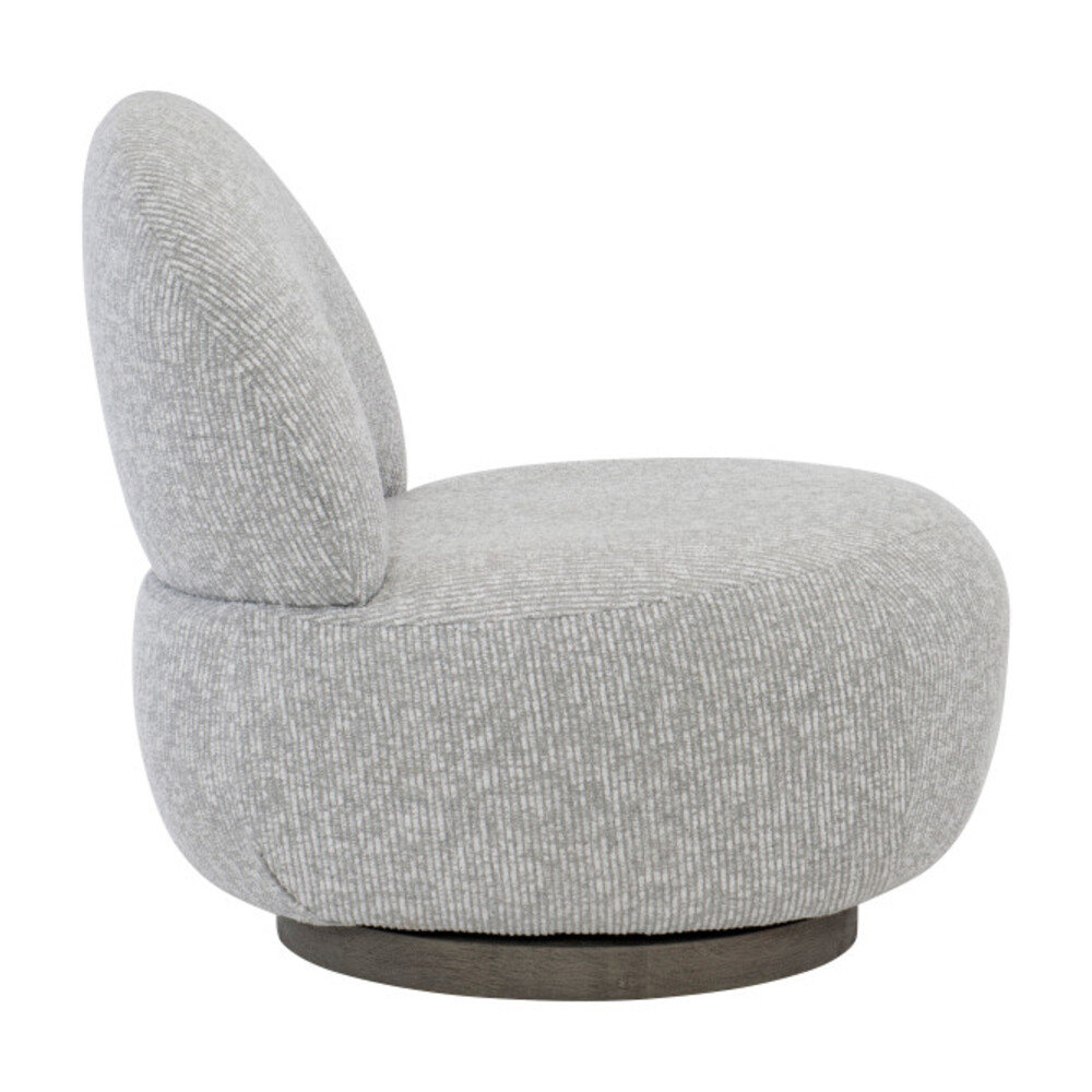 Caicos Swivel Patio Chair with Cushions, Lt Grey Chenille Woven Stripe 6023-010