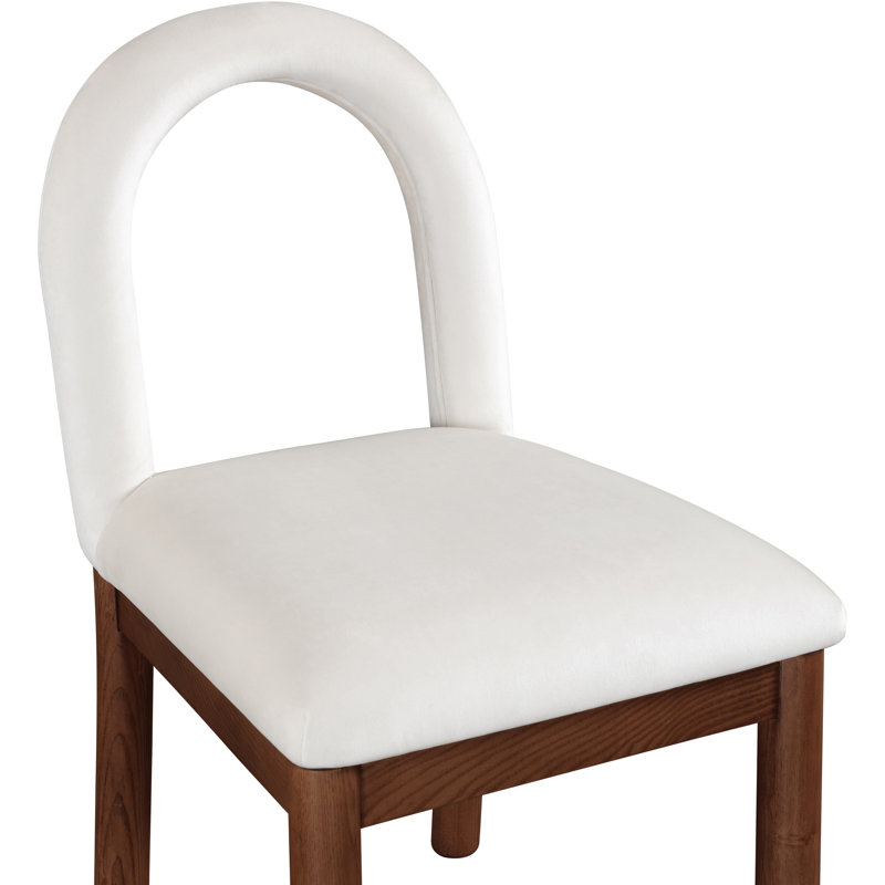 Chaise Macleod, Velours crème, Brun