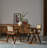 Andrene Solid Wood Rattan Genuine Leather Arm Chair Dining Chair-2058974547