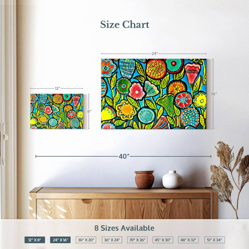 Avery Fun Colourful Floral Pattern, 16" H x 24" W