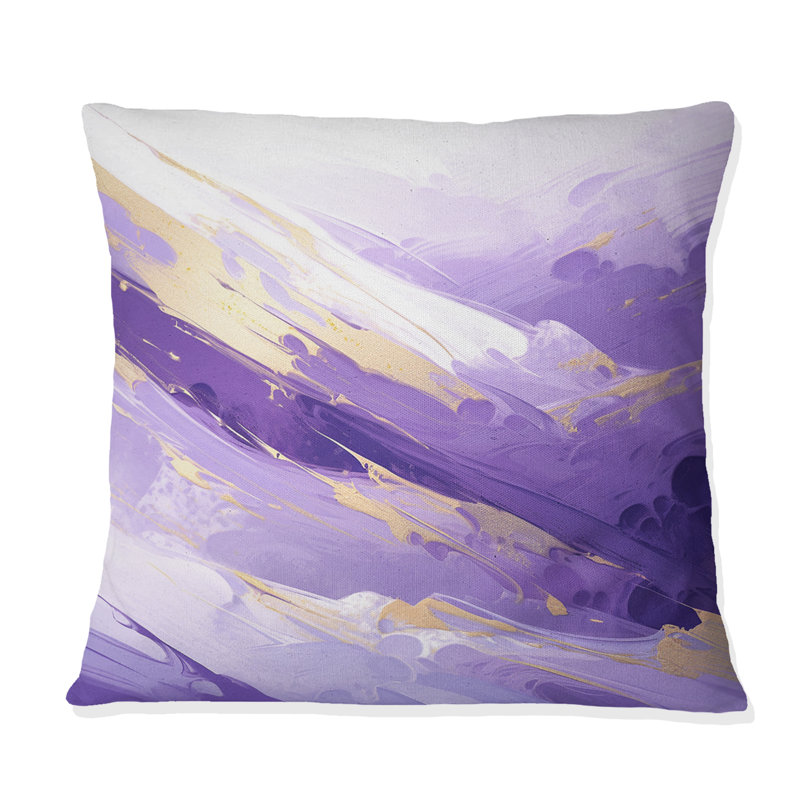 Coussin décoratif abstrait avec imprimé abstrait et mauve