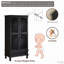 Armoire de rangement rustique de 55 po de hauteur avec tiroir, armoire décorative en bois sculpté à 2 portes avec pieds en bois massif pour le salon, le couloir et la salle à manger-128978569