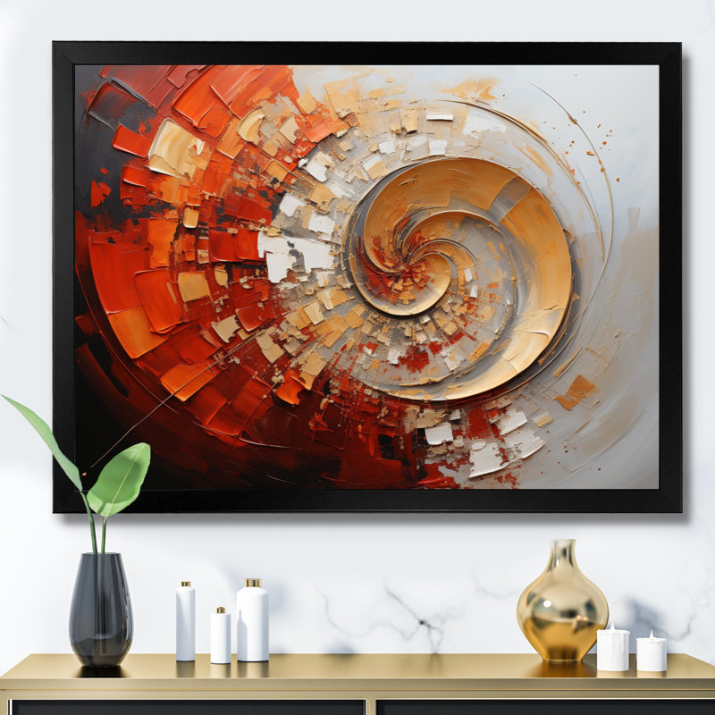 Energetic Spiralscape I - Abstract Spirals, impressions sur toile, Cadre simple noir, H 24 po x l 32 po x P 1 po