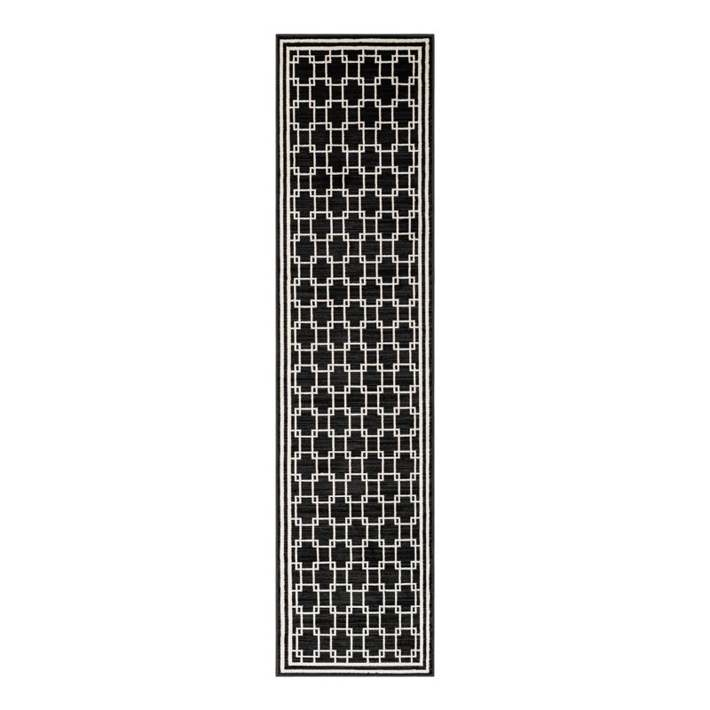 Jill Zarin Metropolitan Uptown Rug Black, Runner 2' x 8'
