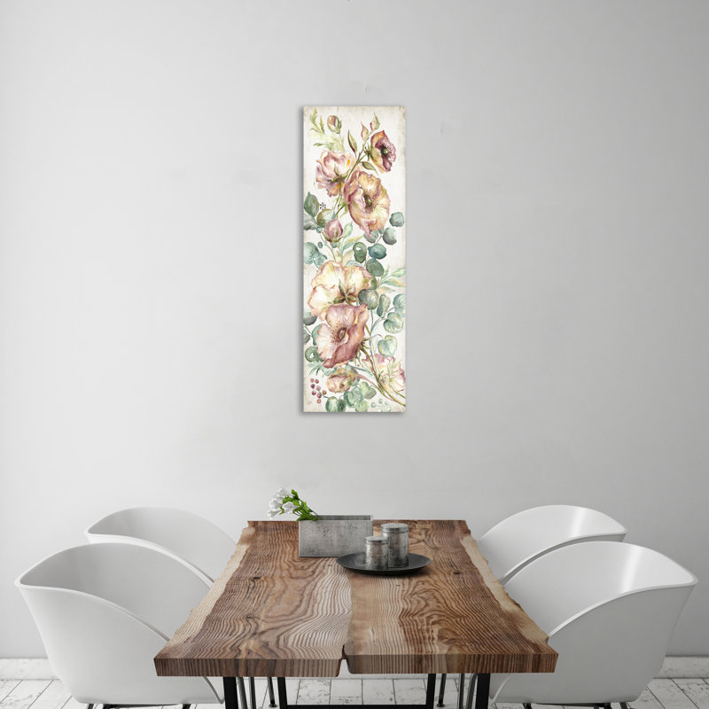 Blush Poppies II - Wrapped Canvas Painting, 114 cm H x 38 cm W