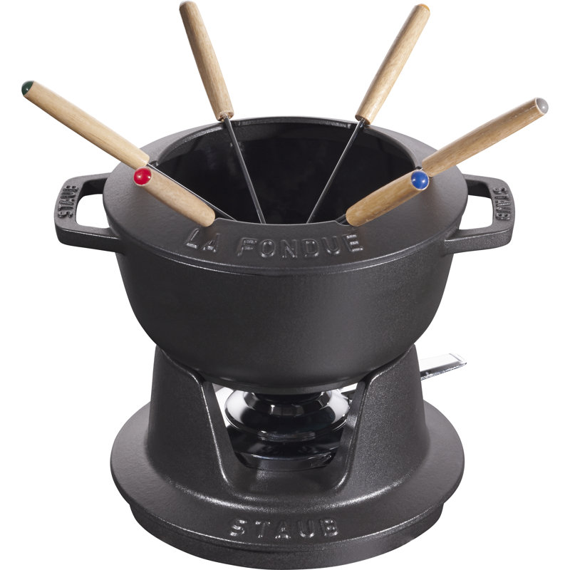STAUB Cast Iron Fondue Set 1.7 L, 18cm, Black