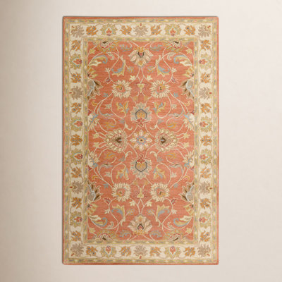 Arden Orange Hand-Tufted Wool Floral Rug