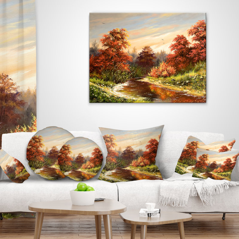 Paysage, oreiller River, Rectangulaire, 12 po x 20 po