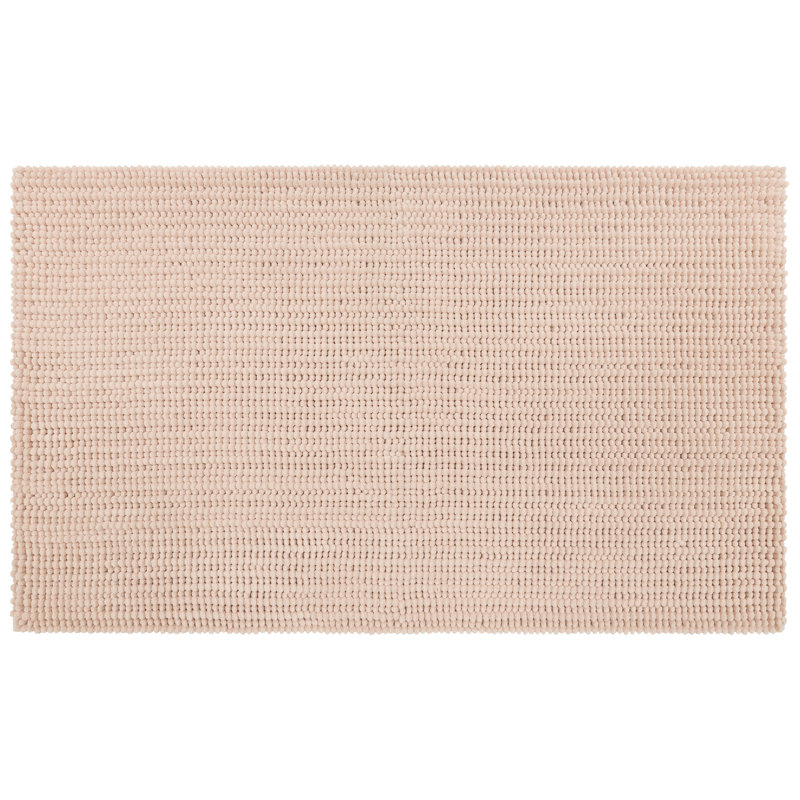 Wagnon Plush Memory Foam Stain/Fade Resistant Non-Slip Machine Washable Bath Mat, 17" W x 24" L, Blush