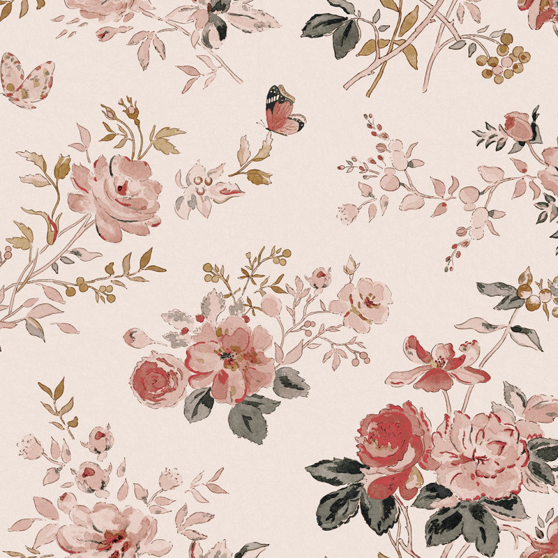Sophie Allport Vintage Rose Chalk Blush Wallpaper