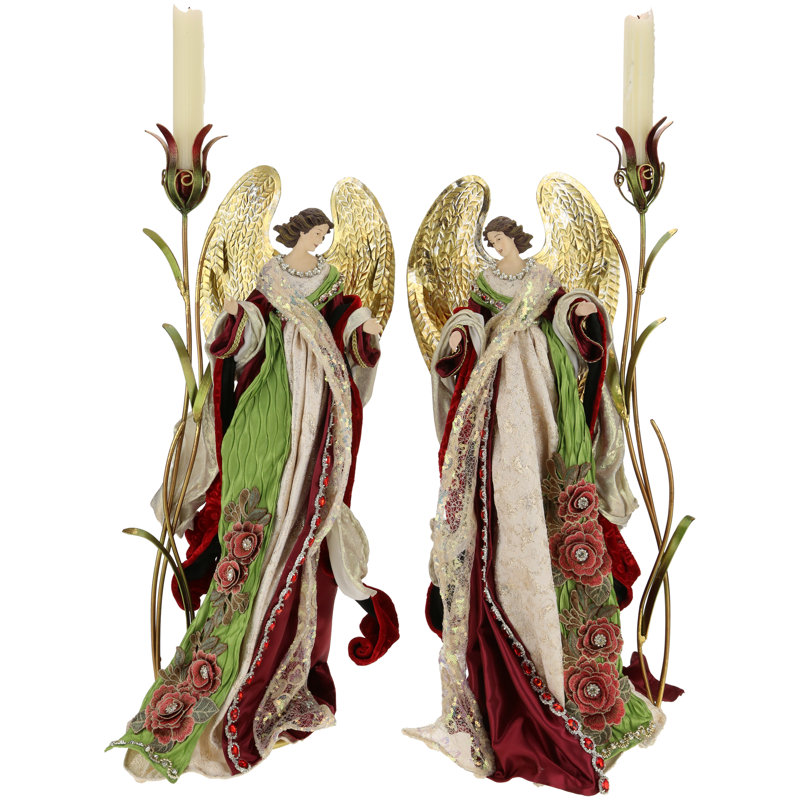 Guardian Angel Candle Holder - 27.5 Inches Set Of 2