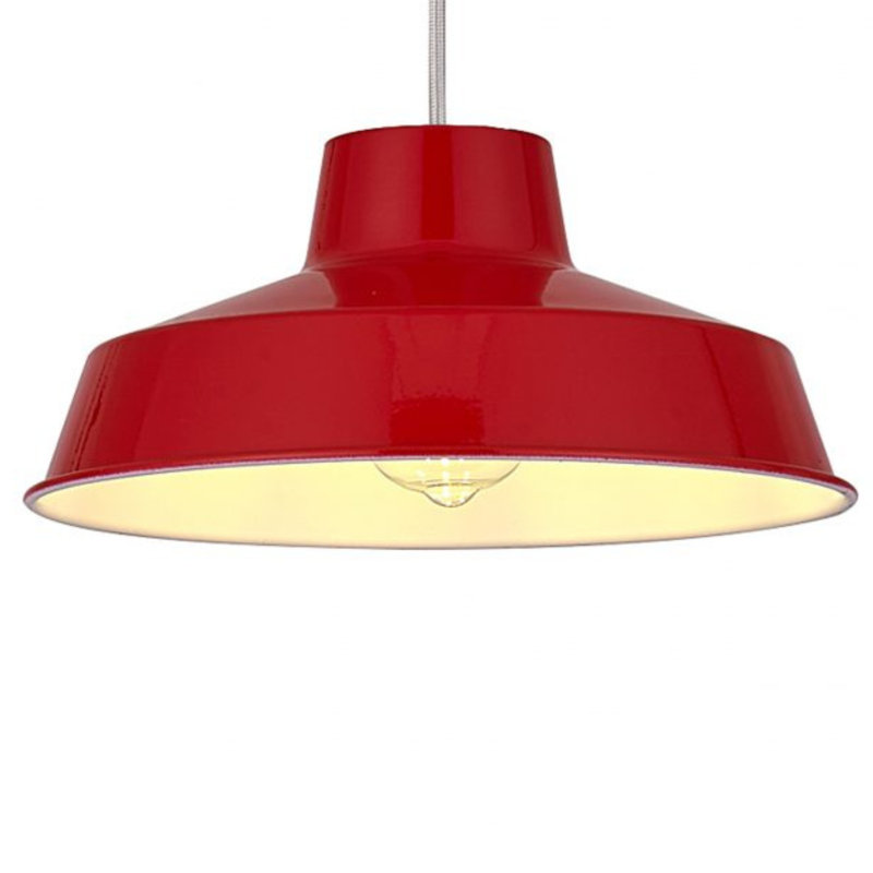 Pluto 12cm H Metal Bowl Pendant Shade ( Screw On ), Red