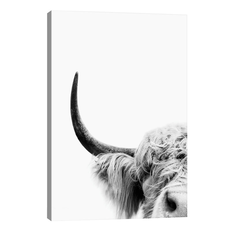 Peeking Cow II - Wrapped Canvas Print, 66.04 cm H x 45.72 cm W x 3.175 cm D