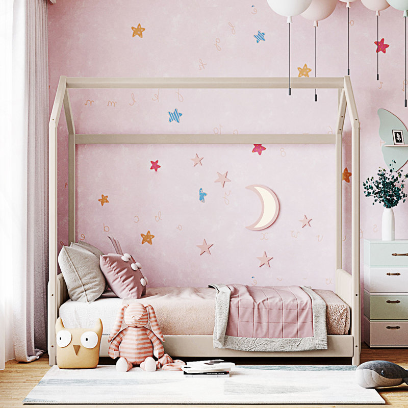 Lit maison de style contemporain, Lit simple
