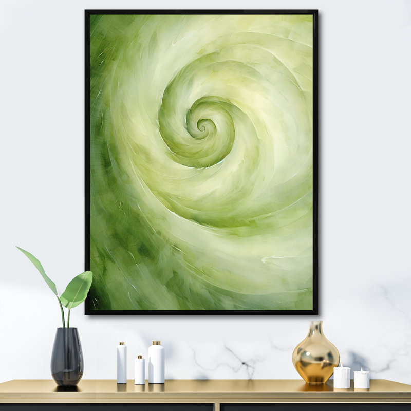 Flovilla - spirales abstraites, art mural, H 44 po x l 34 po x P 1,5 po, Toile avec cadre flottant noir