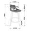 Tabouret de bar 26 po avec pivot en similicuir et bois Worcester Mid-Century - noyer-2045709378