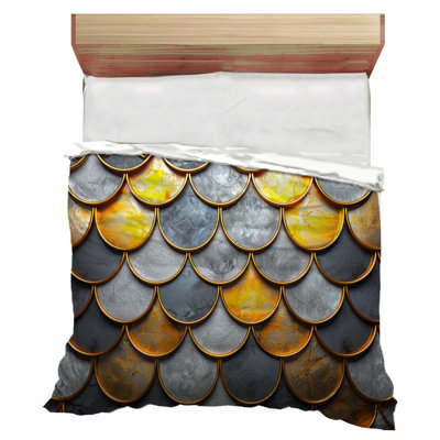 Scaly Texture Abstract Geometric Shapes Comforter