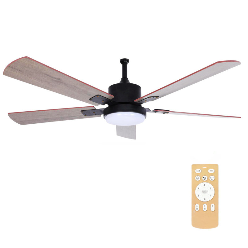 Ventilateur de plafond à DEL de 51,96 po avec télécommande et ensemble d'éclairage inclus