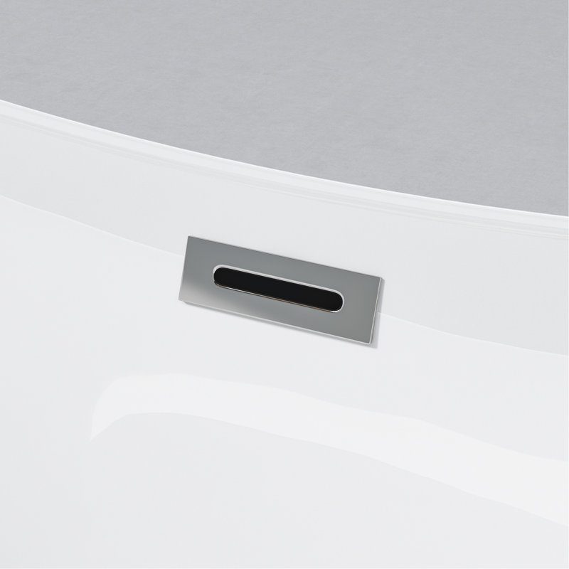 Gloss White Acrylic Freestanding Tub, 67 Inches, Oval Shape, Overflow, Pop - Up Drain, Ce And , Ideal For Bathroom Decor Inch Soaking Design, Center Polished Finish, Comfortable Spacious, Easy To
