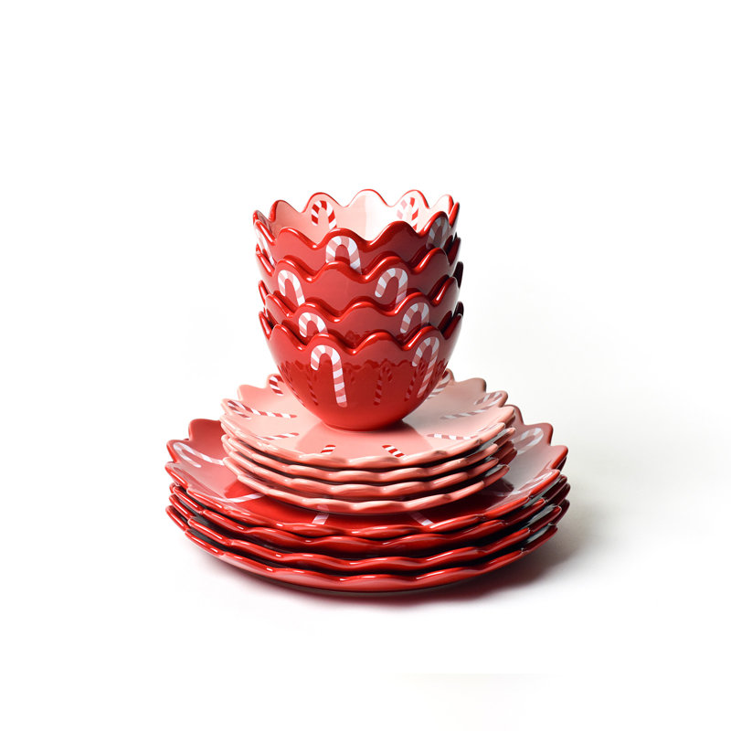 Candy Cane  Dinnerware 12 Piece Set